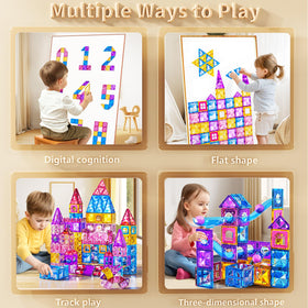 PEADUCK non-toxic magnetic tiles compatible with other brands for expanded play