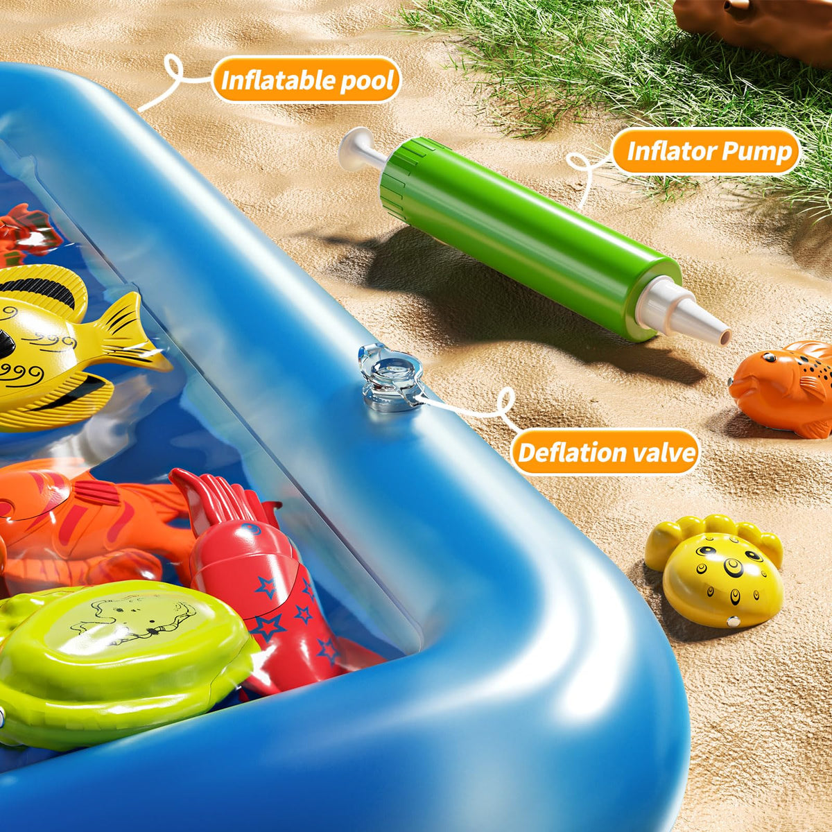 PEADUCK mesh-storage-bag helps keep pieces organized after play.