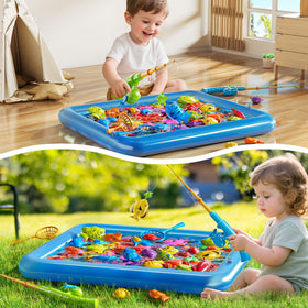 PEADUCK two fishing rods support cooperative play and longer sessions.