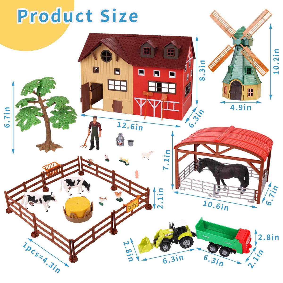 Peagprav assembled-farm-scene-playset showcases a complete set for creative playtime.