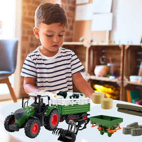 Peagprav round bale accessory supports detailed farm scenes