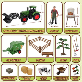 Peagprav farm tractor toys complete playset offering durable, kid-friendly farm fun