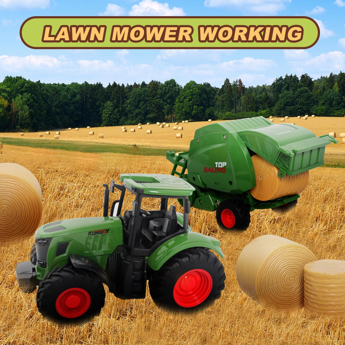 Peagprav farm tractor toys farmer figure for role play and narrative scenes