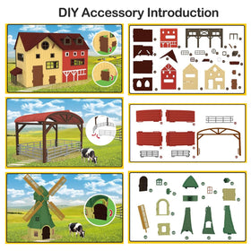 Peagprav windmill-and-fence scene invites open-ended farming scenarios and storytelling.