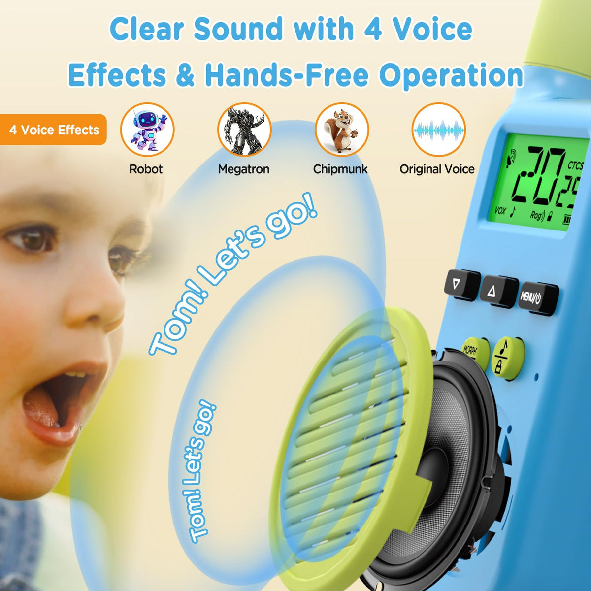 Peakeep kids walkie talkies with large LCD screen for quick status checks