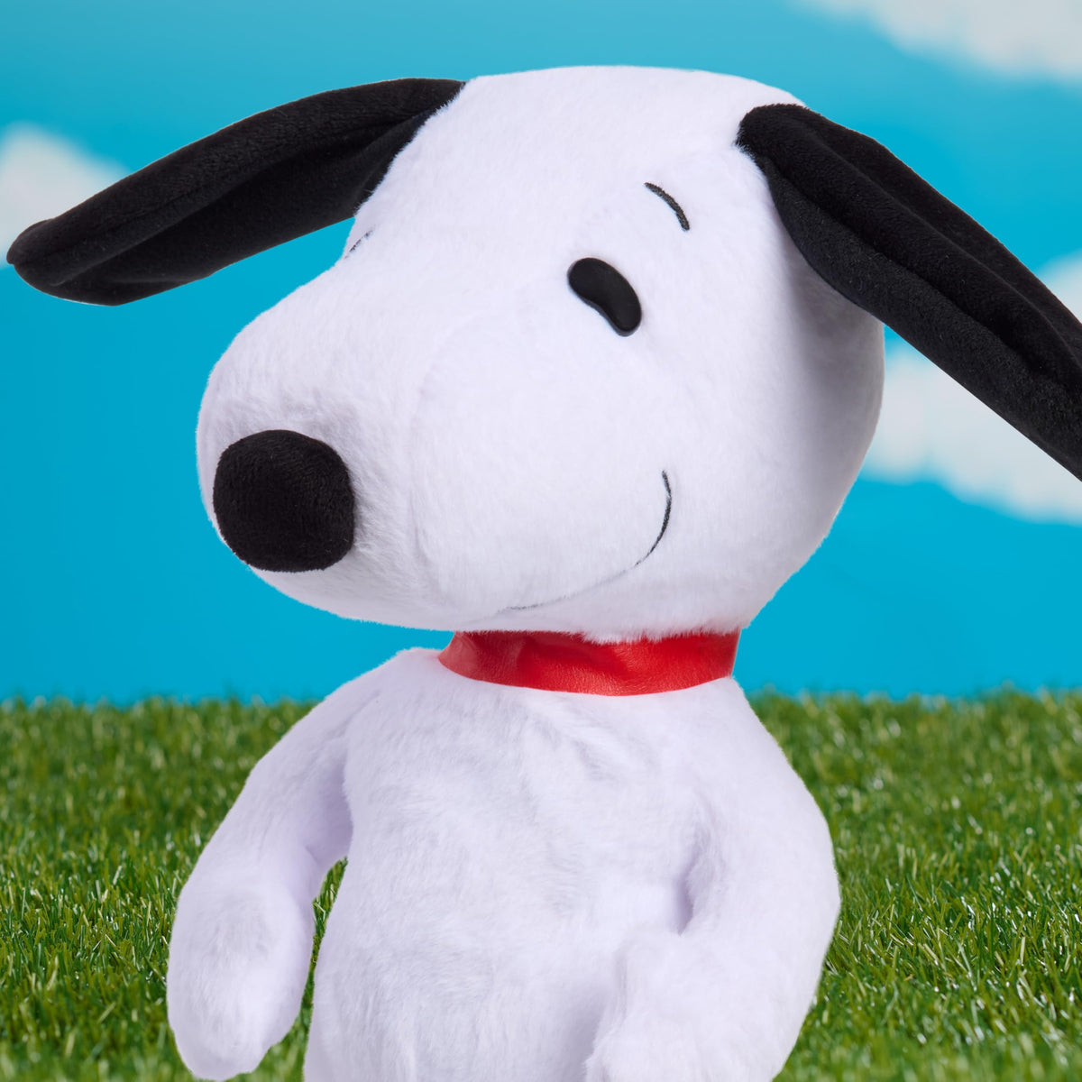 Peanuts Snoopy Happy Dance plush soft fabric with embroidered features.