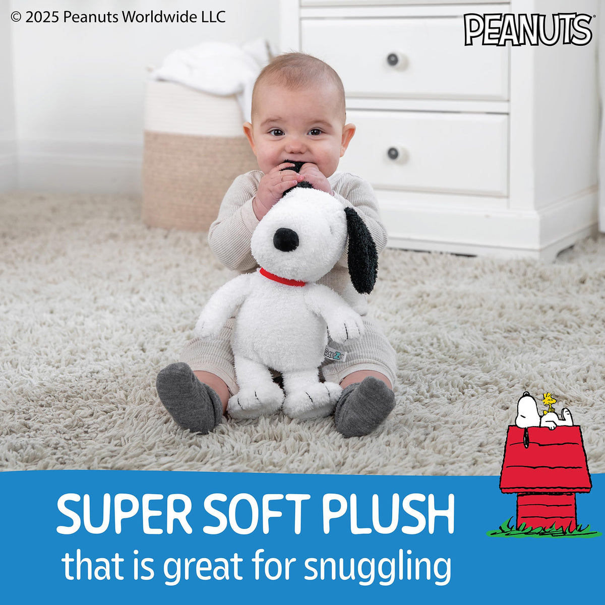 Peanuts Snoopy plush travel buddy for on-the-go comfort.