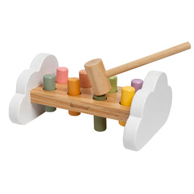Pearhead Montessori hammer bench cloud design for safe, engaging early learning.