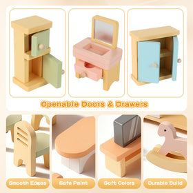Peccvon bathroom set with bathtub and sink supports daily routine pretend play.