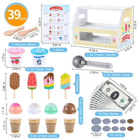 Peccvon ice cream scooper shows easy handling during pretend shop play.