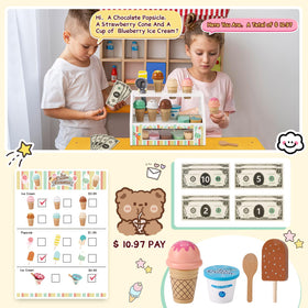 Peccvon wooden cones encourage stacking and creative scoops during playtime.