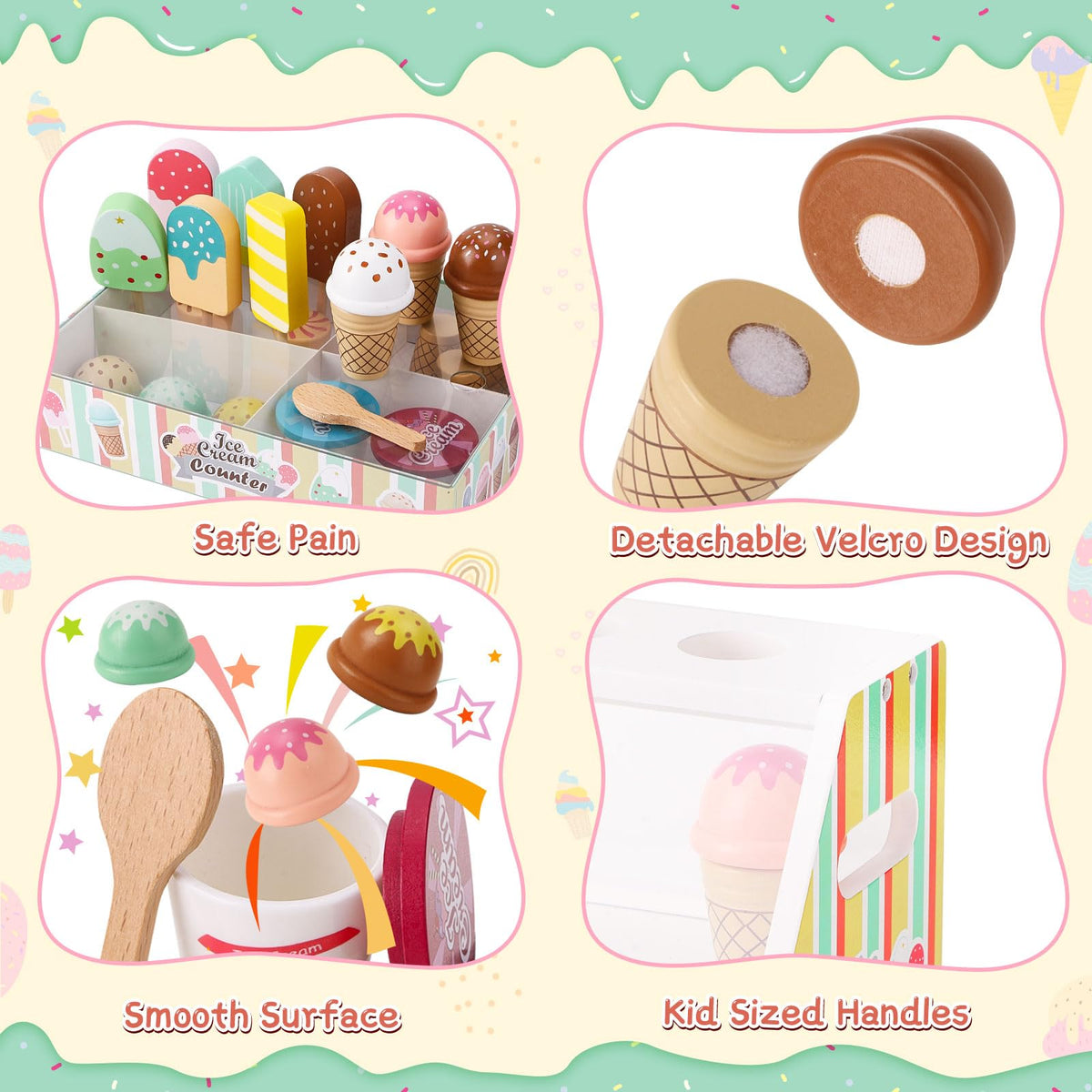 Peccvon wooden popsicles inspire tasty play and early counting with orders.