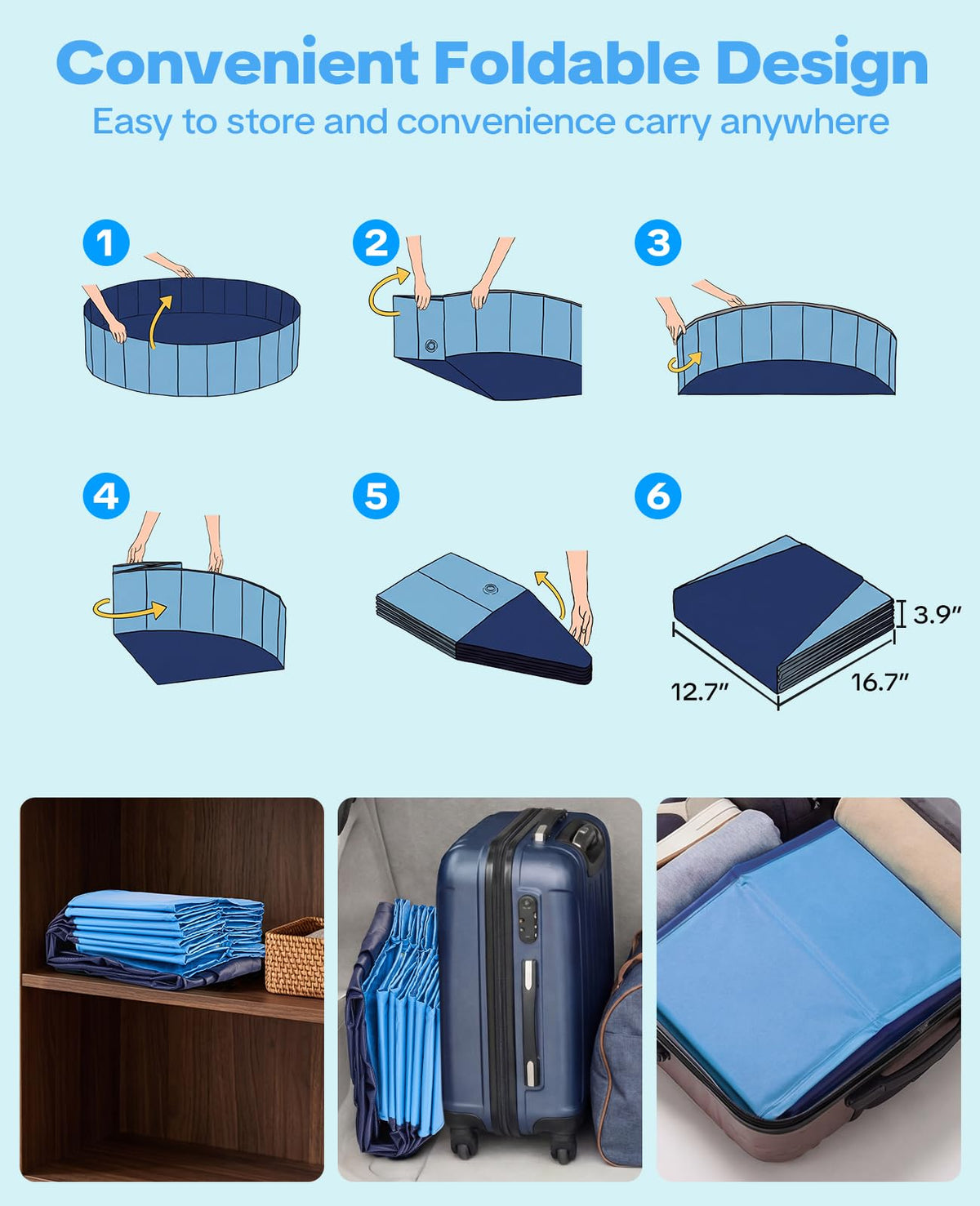 Pechfun easy setup folds flat for storage.