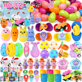 PECHOI 300-piece prefilled Easter eggs with toys for quick hunts