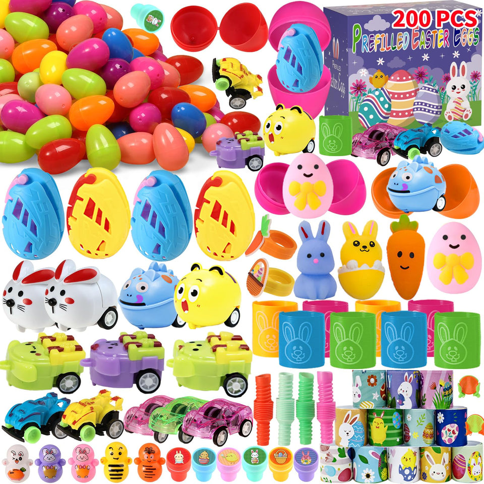PECHOI Easter eggs with toy inside for instant fun during hunts and classroom prizes.