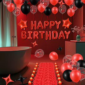 Peconal red star balloons 18in add festive height and drama to party décor.