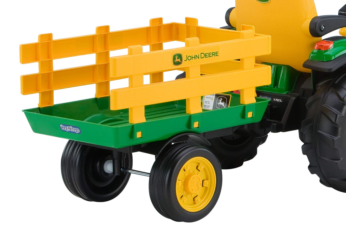 Trailer attachment demonstrating extra-large capacity for pretend deliveries.