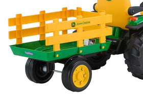 Trailer attachment demonstrating extra-large capacity for pretend deliveries.