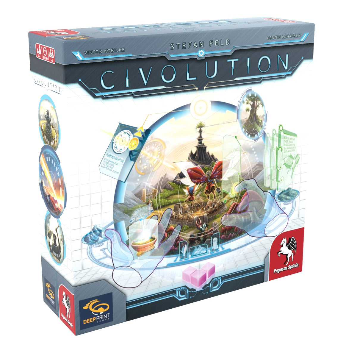 Pegasus Spiele Civolution dice mechanic highlights action timing for strategic play.