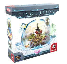Pegasus Spiele Civolution dice mechanic highlights action timing for strategic play.