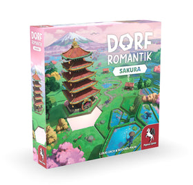 Pegasus Spiele Dorfromantik Sakura USA Edition box image with cherry blossoms for cozy play
