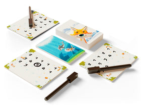 Pegasus Spiele Foxy memory game — animals on card during play, ideal for solo or group play.