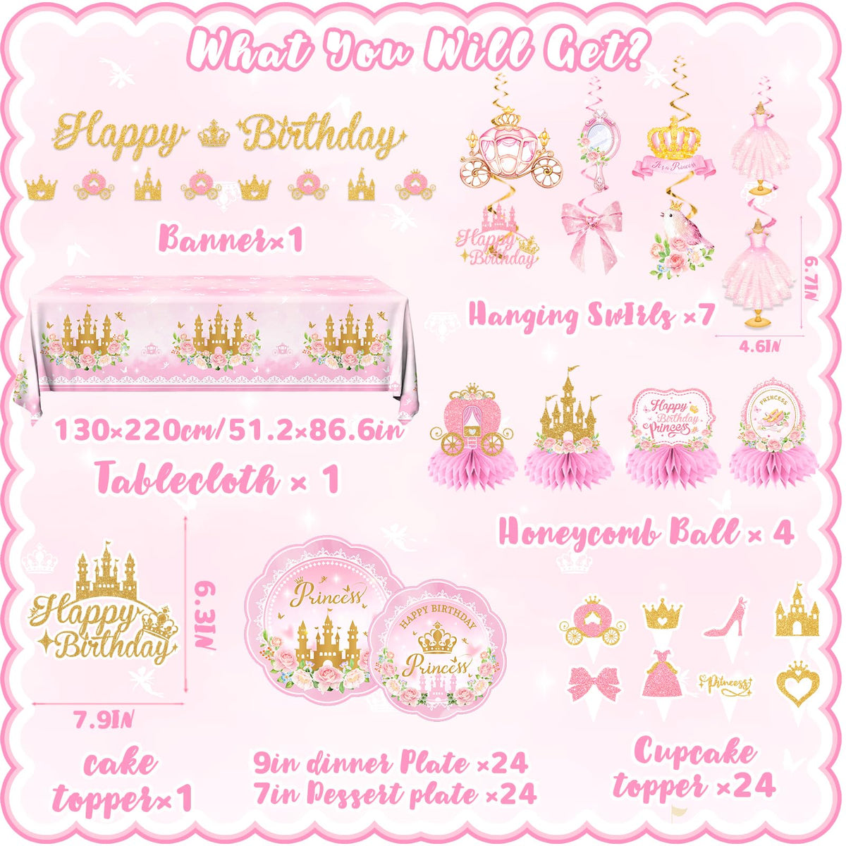 Peghoqu princess cups 9oz help keep drinks tidy during party play.