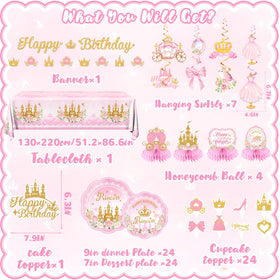 Peghoqu princess cups 9oz help keep drinks tidy during party play.