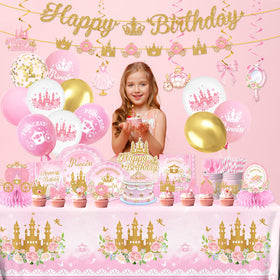 Peghoqu pink princess tablecloth provides dreamy backdrop for desserts and photos.