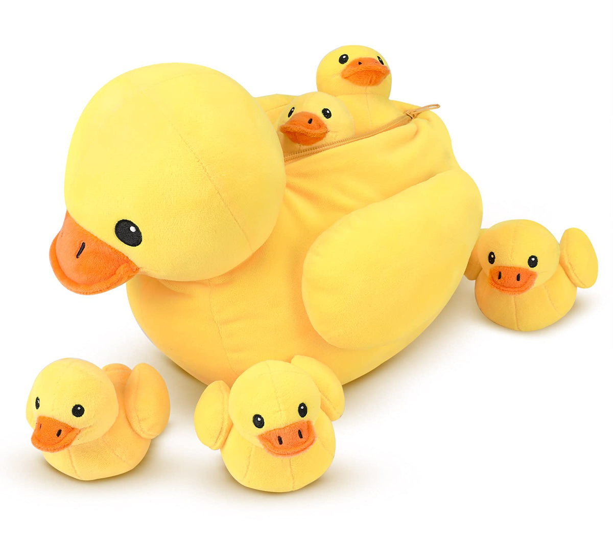 Pegmapri five-piece ducklings plush toys offer colorful companions for color recognition and coordination.