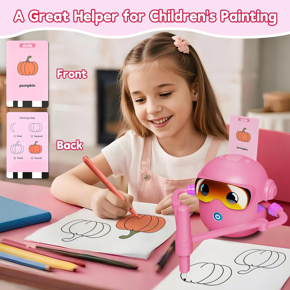 Peledic drawing robot 100 cards pack fuels creative subjects for kids.