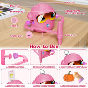 Peledic drawing robot unboxed in colorful gift-ready packaging.