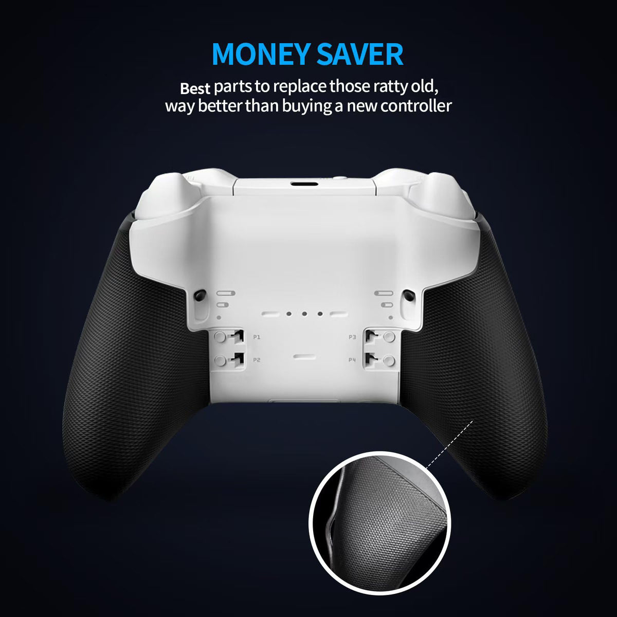 Pelidox faceplate grip cover white enhances comfort and control.
