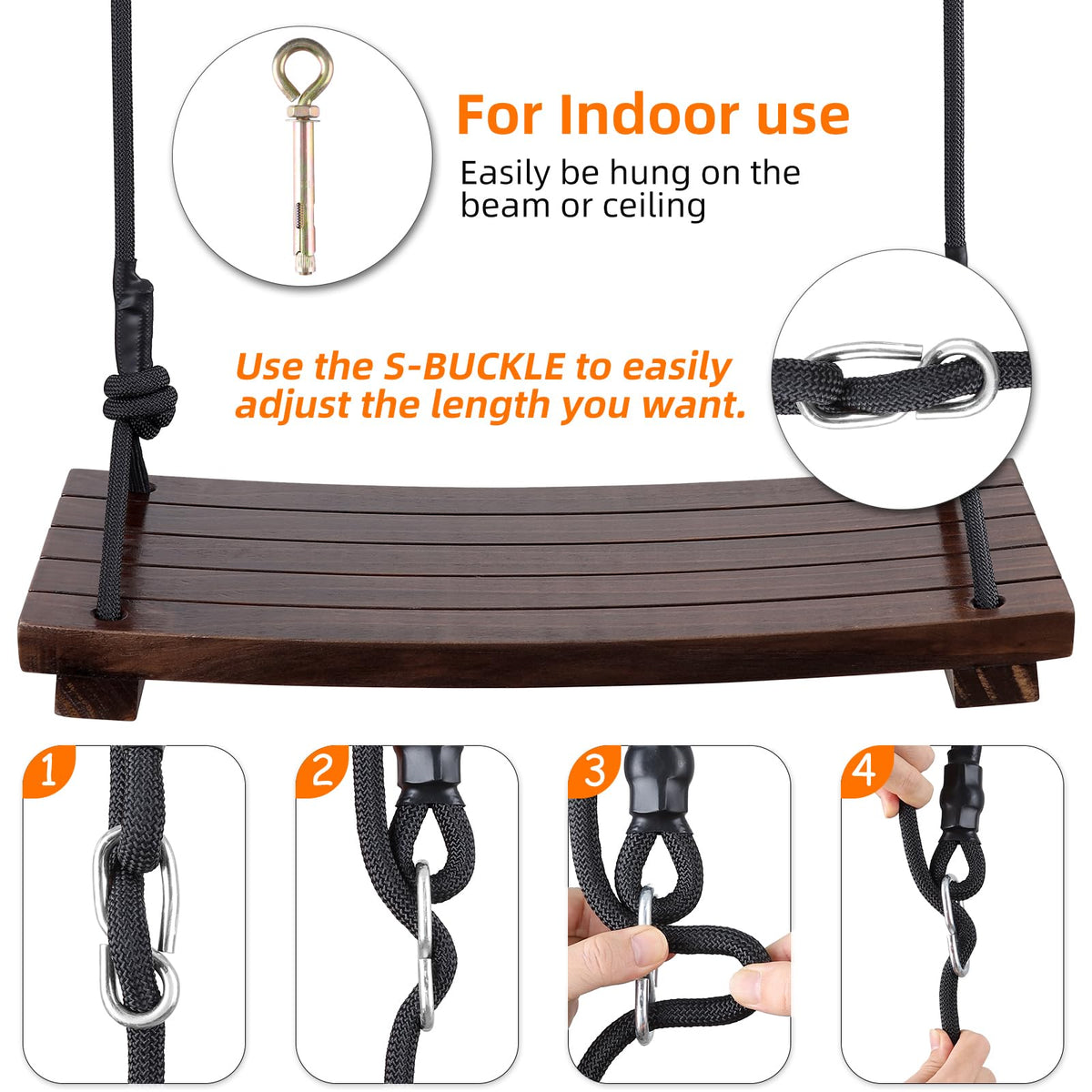 PELLOR adjustable rope length demonstrates flexible height for all ages