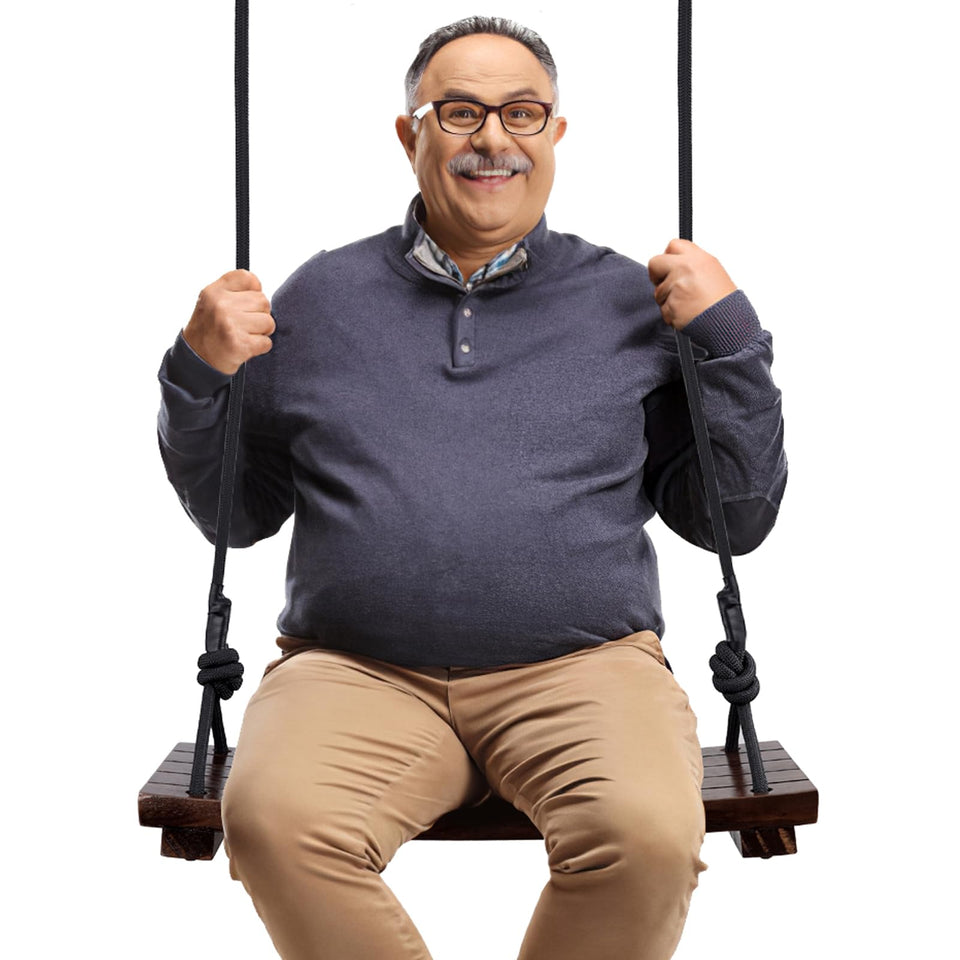 PELLOR wood swing seat ready for family outdoor fun