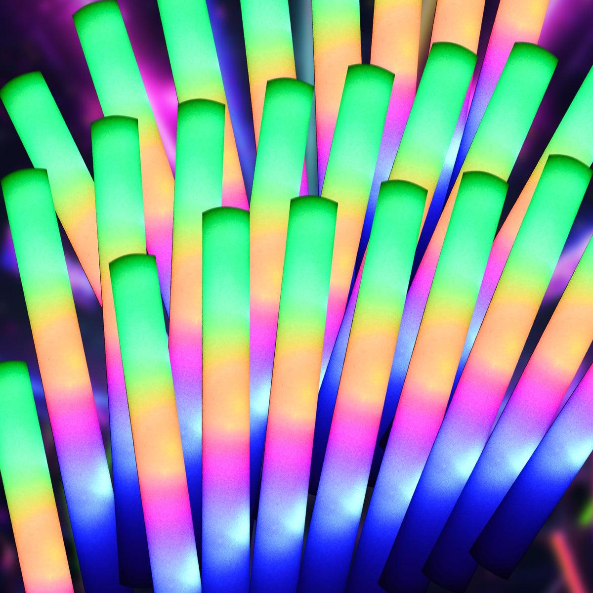 Pelreame LED foam glow sticks bundle for vibrant party lighting and lasting fun.