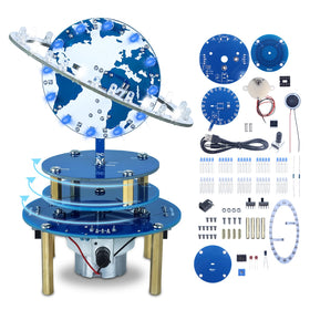 PEMENOL rotating planet globe with LED lights, ideal for hands-on learning and desk decor.