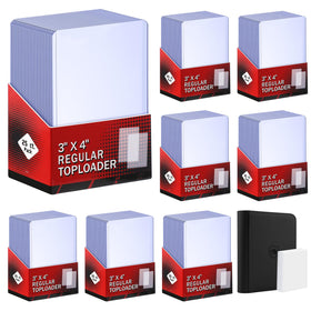 Pemocyny 200 top loaders with binder protect and display sports cards.