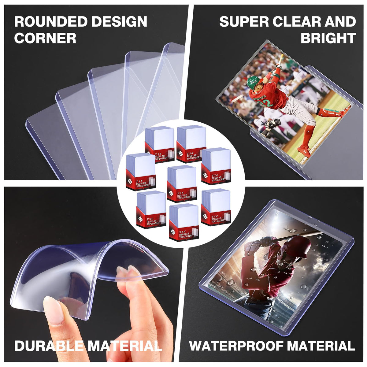 Pemocyny crystal-clear sleeves showcase artwork and autographs.