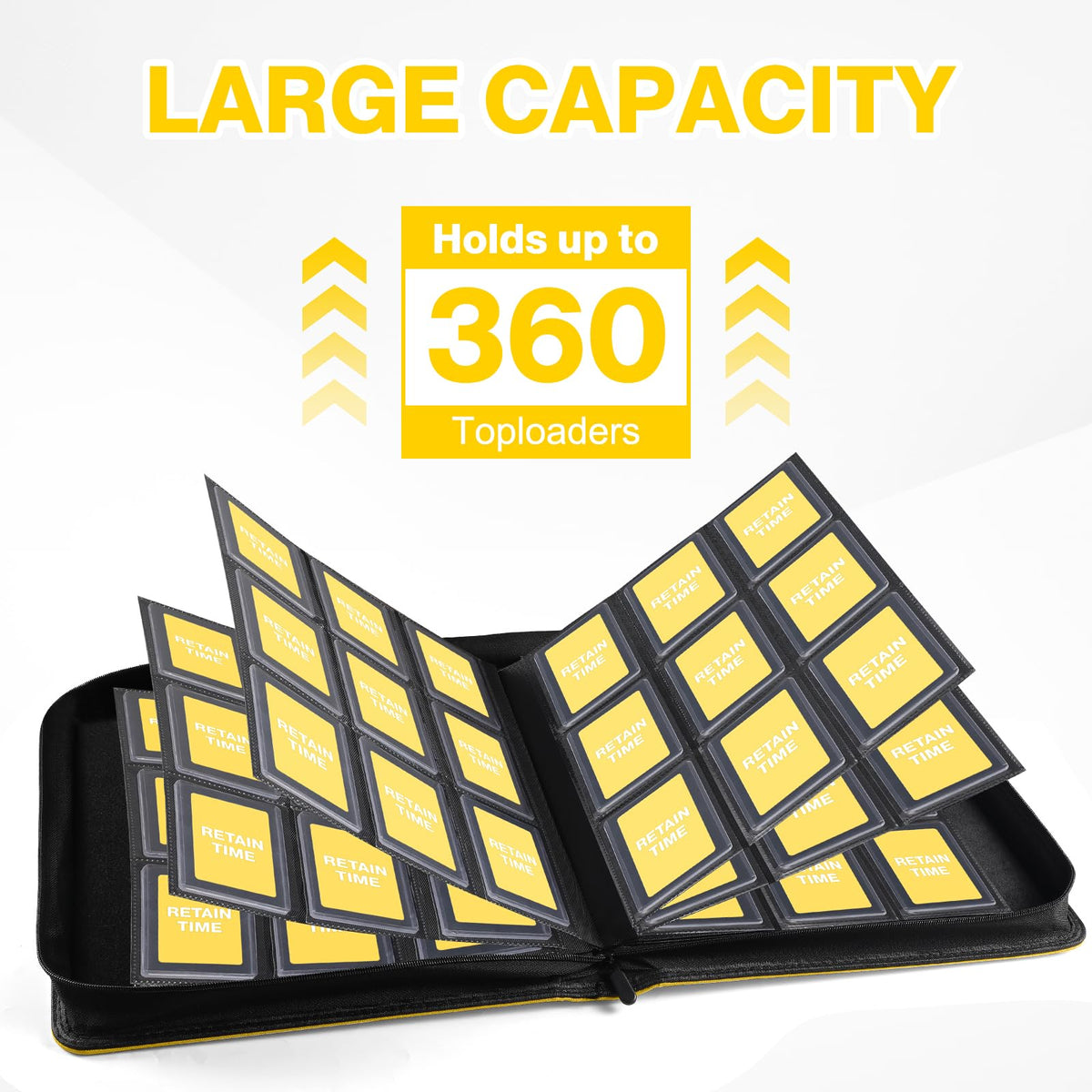 Pemocyny 3x4 top loaders fit snugly in this binder for easy viewing.
