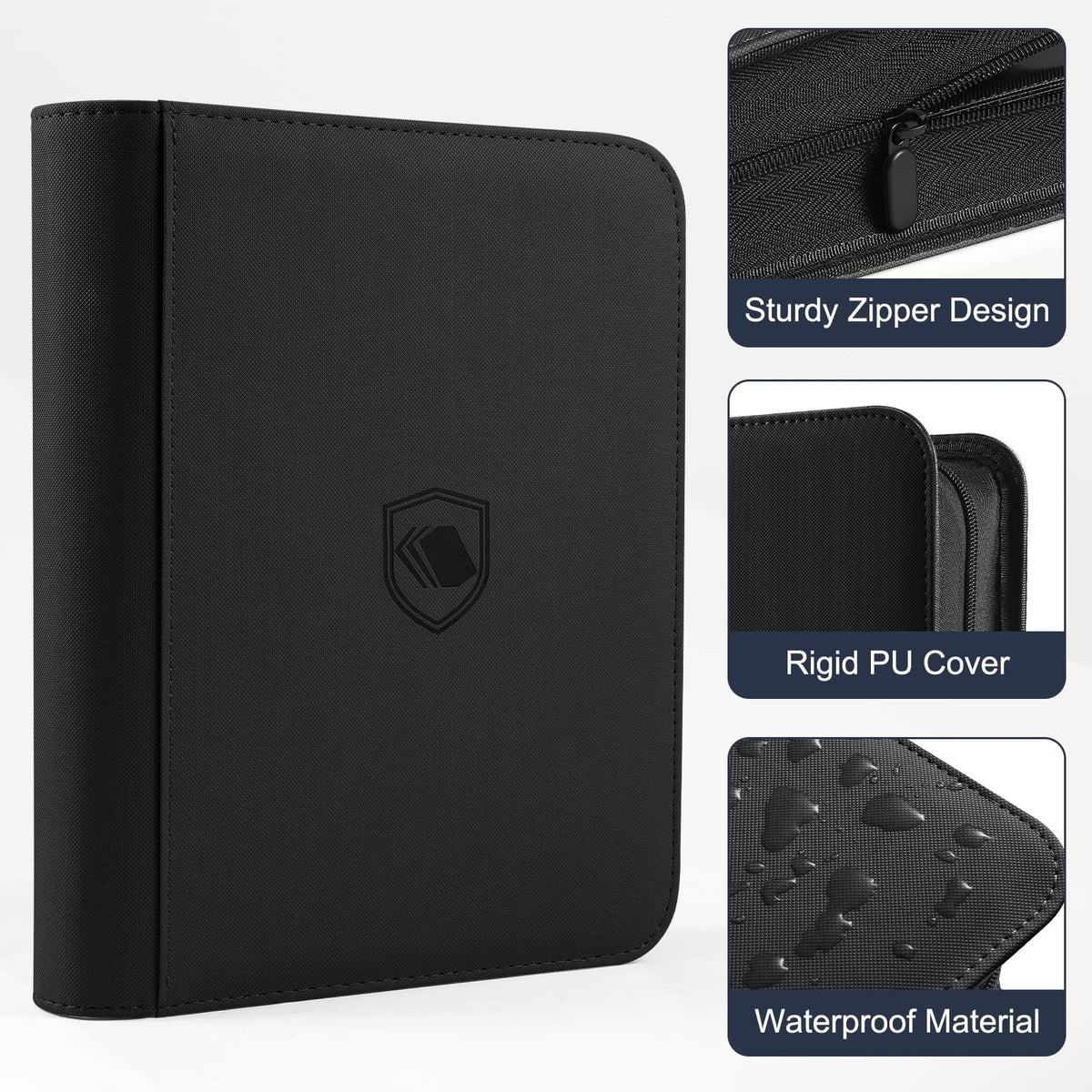 Pemocyny 9-pocket PU cover provides secure, quick access to cards.