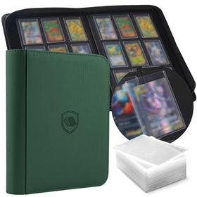 Pemocyny Toploader Binder front view with nine pockets keeps 3x4 top loaders organized.