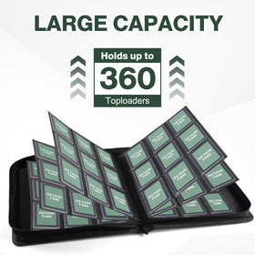 Pemocyny binder shows 100 included toploaders ready to protect cards.