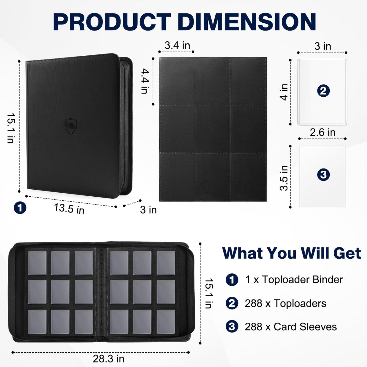 Pemocyny binder pocket layout for easy card organization.
