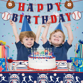 PEMOTYST baseball tablecloth keeps surfaces clean during celebrations
