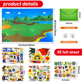 Pengfull 65 felt pieces for camping scenes fuel imaginative play.