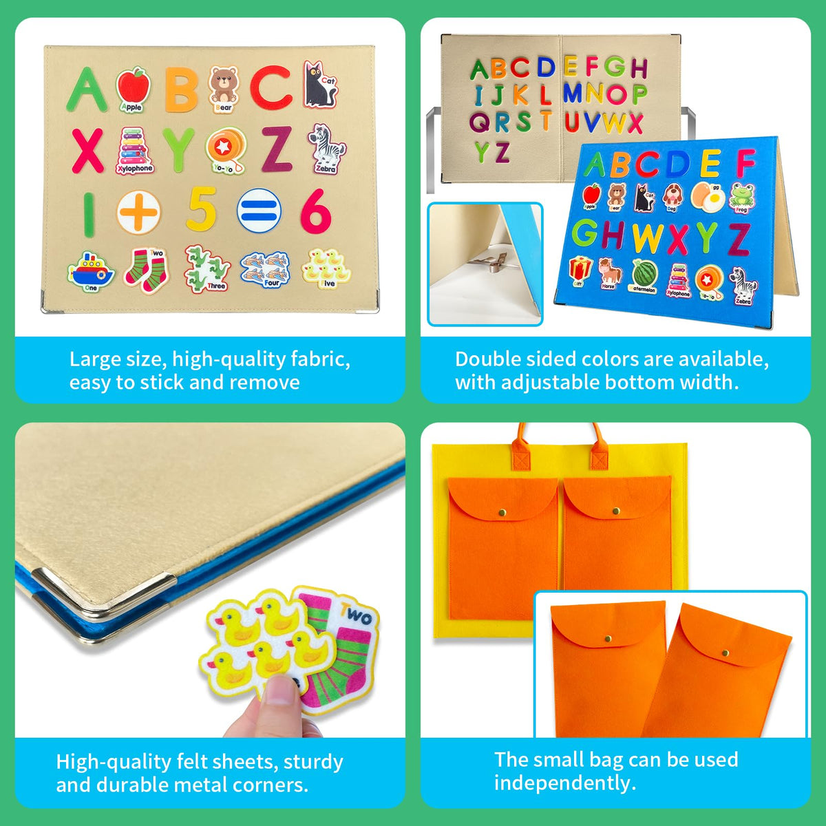 PengFULL foldable felt flannel board folded compact for portable learning on the go.
