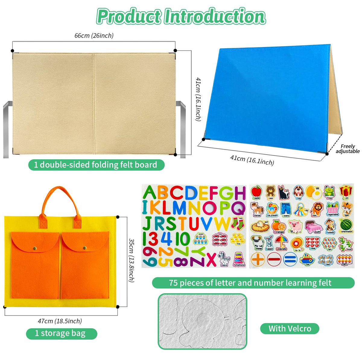 PengFULL foldable felt flannel board opened flat to reveal dual-sided display.