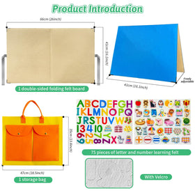 PengFULL foldable felt flannel board opened flat to reveal dual-sided display.
