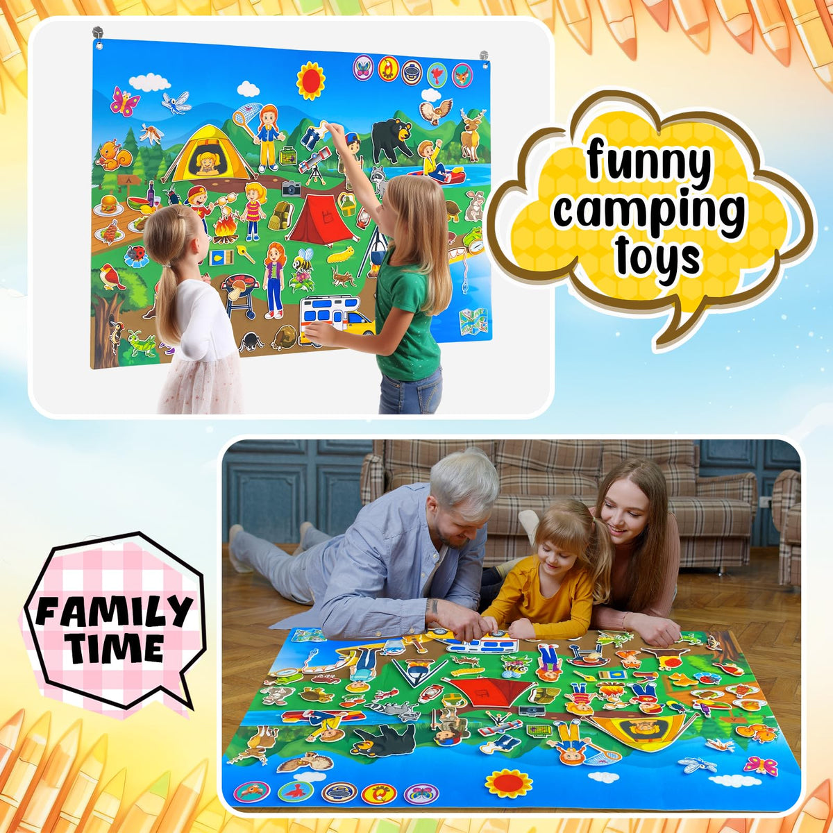 Pengfull board can hang on wall or rest on a table for versatile use.